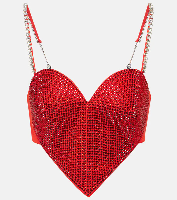  Area Area Embellished Wool Crop Top 