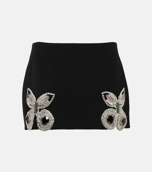  Area Area Embellished Wool Miniskirt 