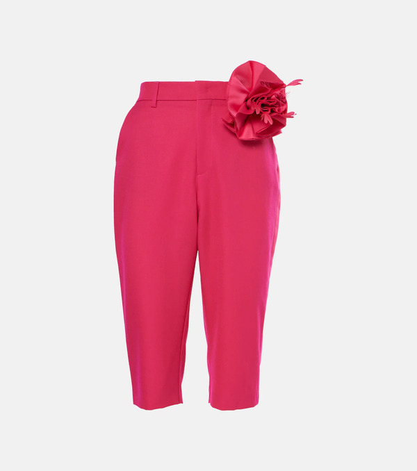  Area Area Floral-appliquã© Wool Capri Pants 