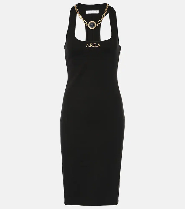  Area Area Logo Chain-detail Midi Dress 