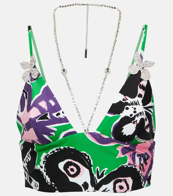  Area Area Printed Crop Top 