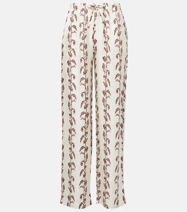  Asceno Asceno Aurelia Silk Twill Wide-leg Pants 
