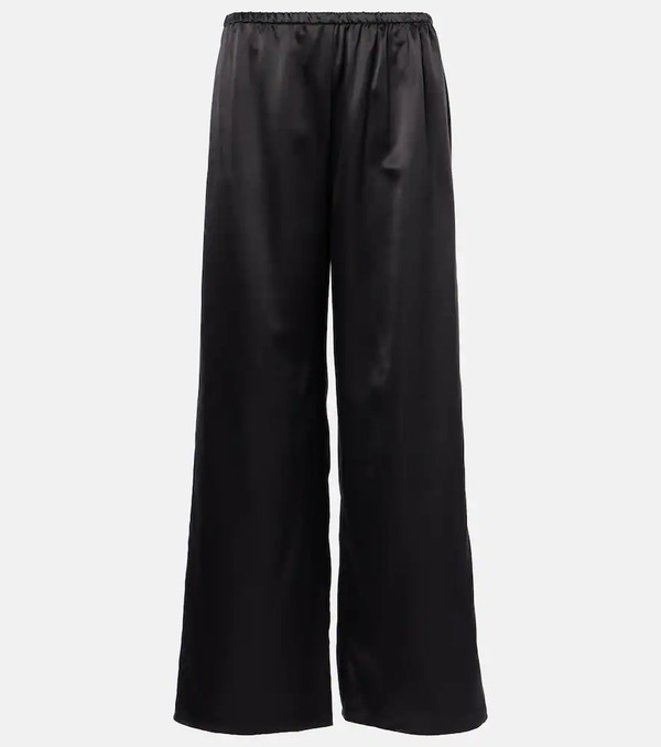  Asceno Asceno Austin Silk And Wool Wide-leg Pants 