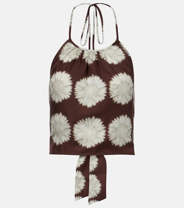  Asceno Asceno Bello Printed Halterneck Silk Top 