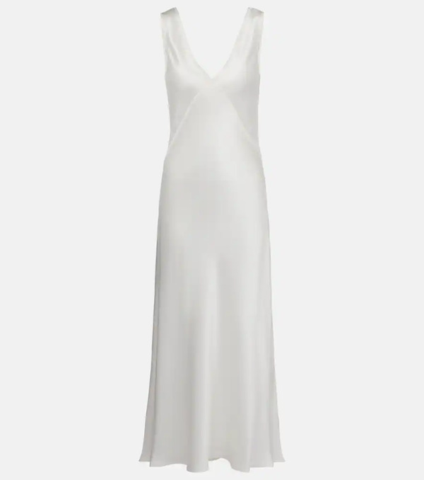  Asceno Asceno Bordeaux Silk Satin Slip Dress 