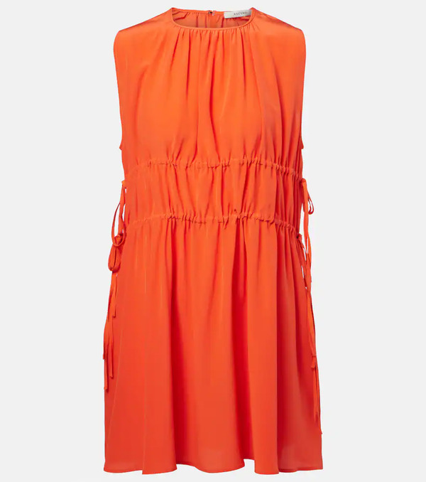  Asceno Asceno Como Ruched Silk Crãªpe Minidress 