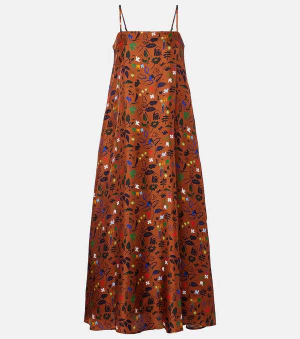  Asceno Asceno Melfi Printed Silk Twill Midi Dress 