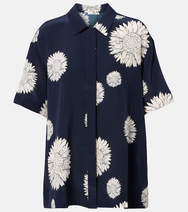  Asceno Asceno Montauk Floral Silk Crãªpe Shirt 