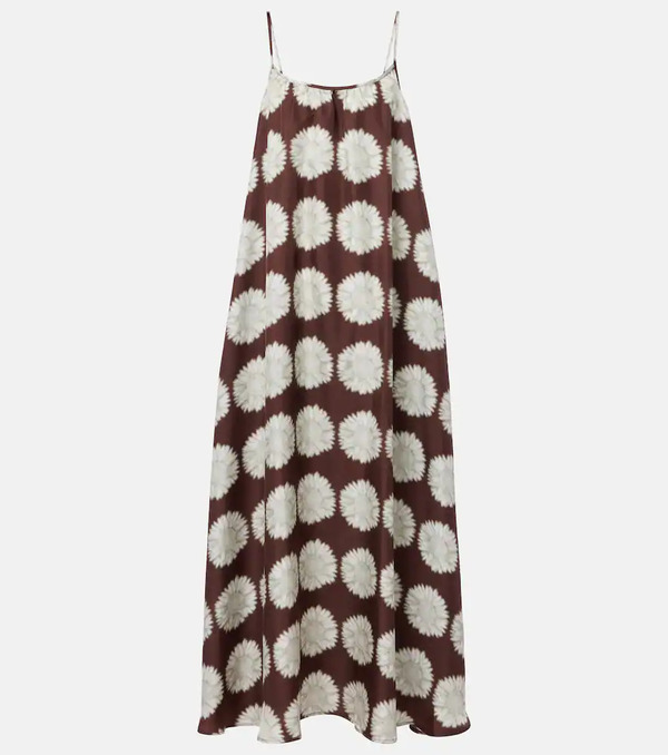  Asceno Asceno Napoli Floral Silk Twill Maxi Dress 