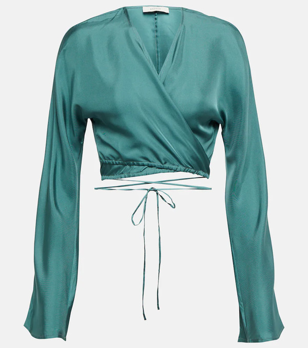  Asceno Asceno St. Tropez Silk Twill Wrap Top 