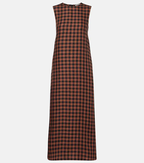  Asceno Asceno Tallin Gingham Linen Maxi Dress 