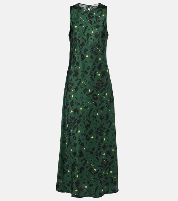  Asceno Asceno Valencia Printed Silk Charmeuse Maxi Dress 