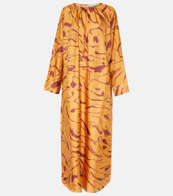  Asceno Asceno Valencia Printed Silk Maxi Dress 