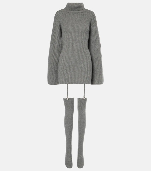  Aya Muse Aya Muse Cursa Turtleneck Cashmere Minidress With Socks 