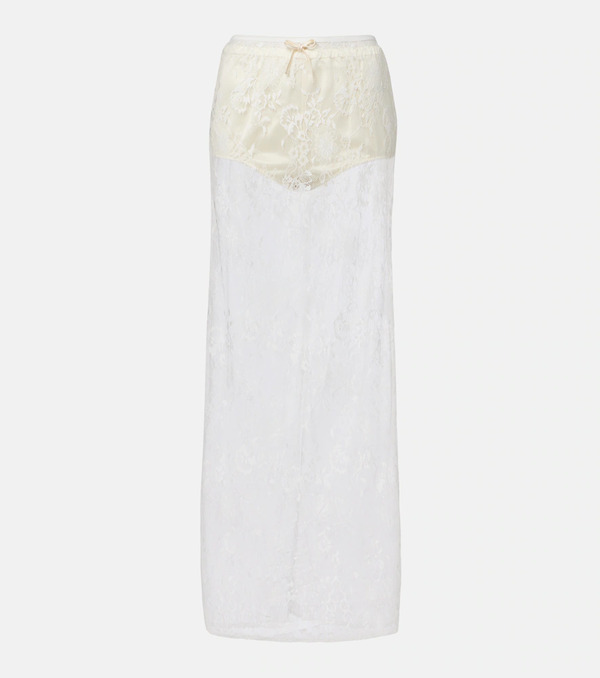  Aya Muse Aya Muse Eteri Bow-detail Floral Lace Maxi Skirt 