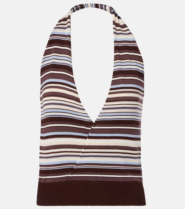  Aya Muse Aya Muse Knitted Striped Halterneck Top 