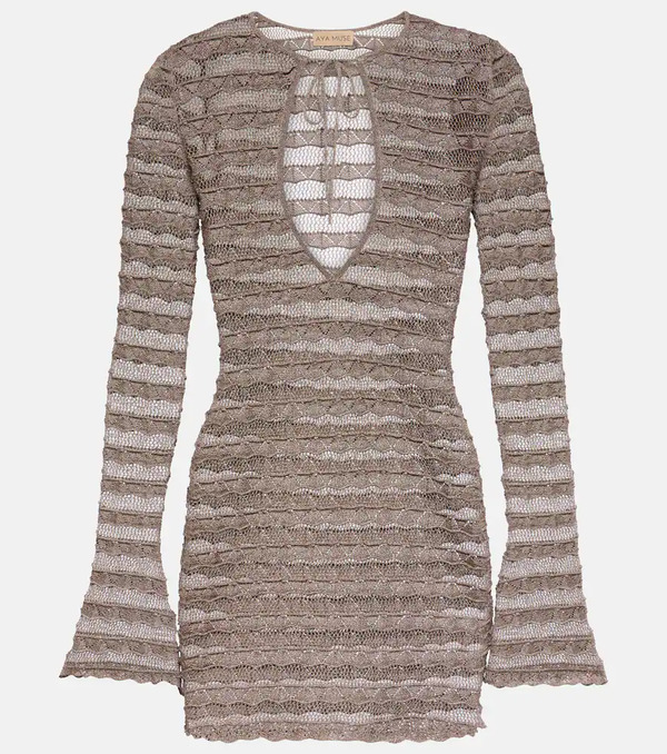  Aya Muse Aya Muse Lace Metallic Knit Minidress 