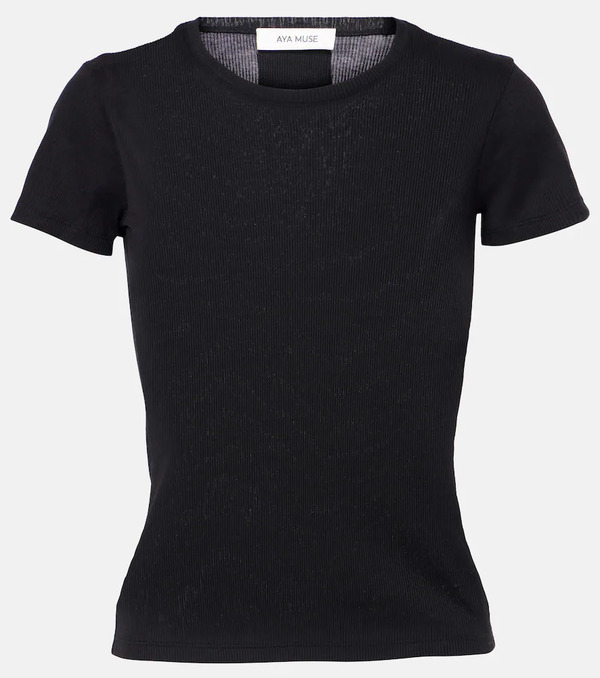  Aya Muse Aya Muse Ribbed-knit Cotton T-shirt 