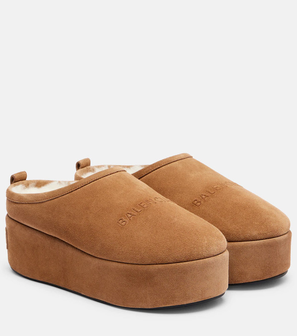  Balenciaga Balenciaga Alaska Suede Platform Mules 