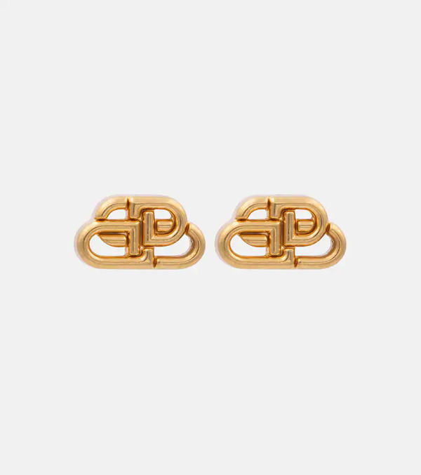  Balenciaga Balenciaga Bb Xs Gold-plated Stud Earrings 
