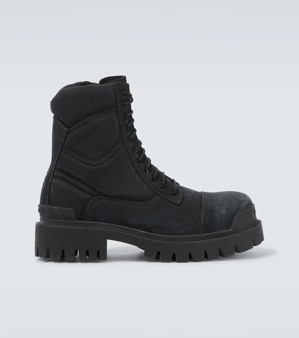  Balenciaga Balenciaga Combat Strike Canvas Lace-up Boots 