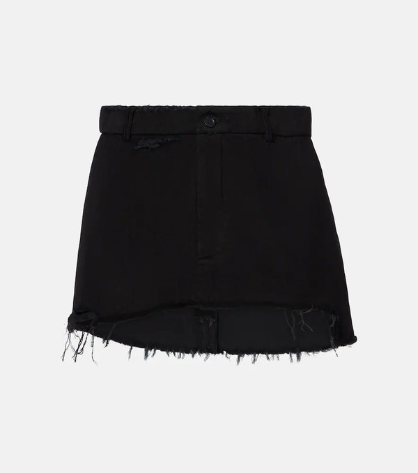  Balenciaga Balenciaga Distressed Denim Miniskirt 