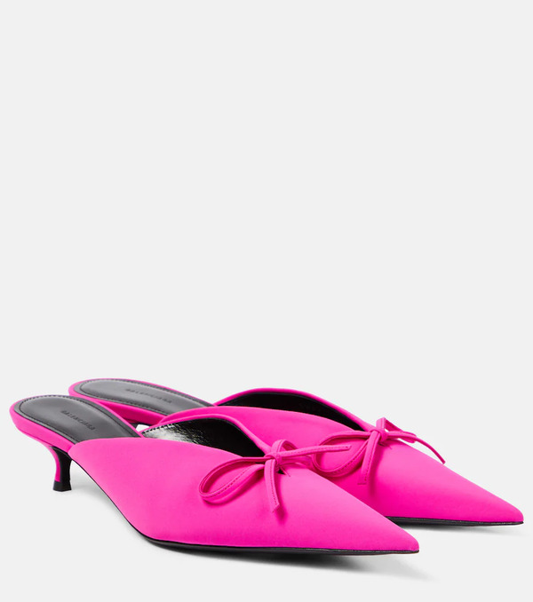  Balenciaga Balenciaga Knife Bow Leather-trimmed Pumps 