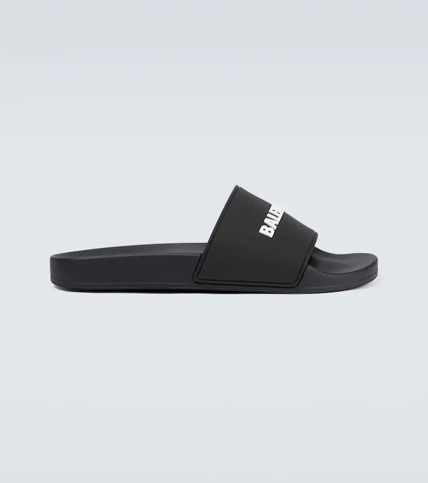  Balenciaga Balenciaga Pool Logo Rubber Slides 