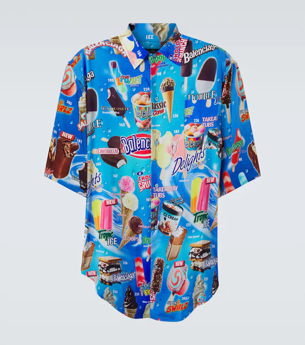  Balenciaga Balenciaga Printed Satin Shirt 