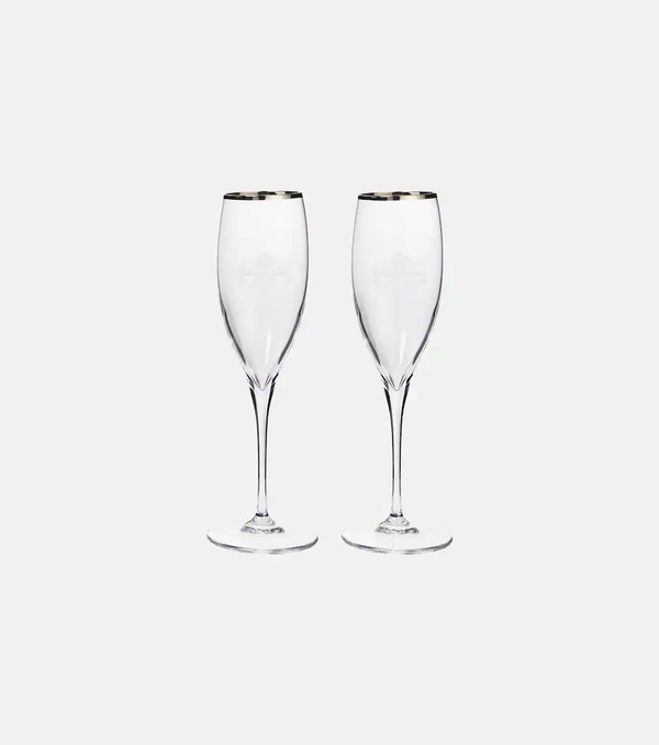  Balenciaga Balenciaga Set Of Two Champagne Flute Glasses 