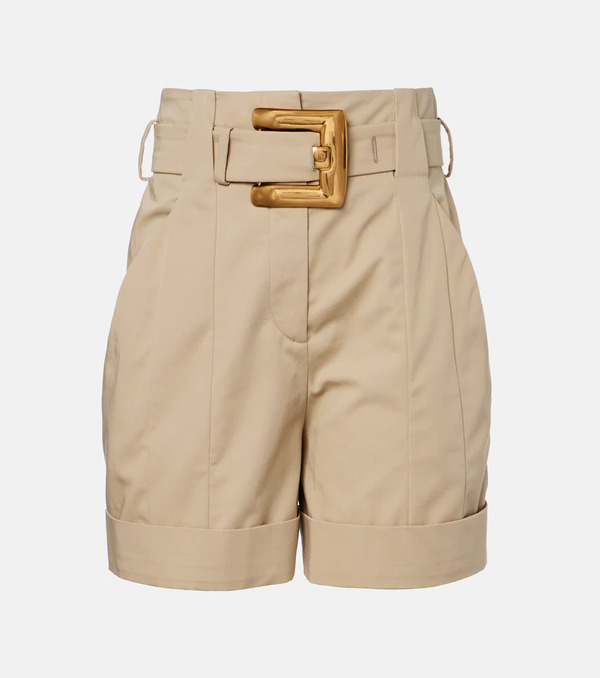  Balmain Balmain Belted Cotton Gabardine Shorts 