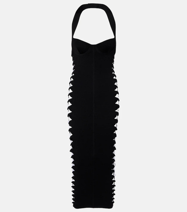  Balmain Balmain Cutout Halterneck Jersey Midi Dress 