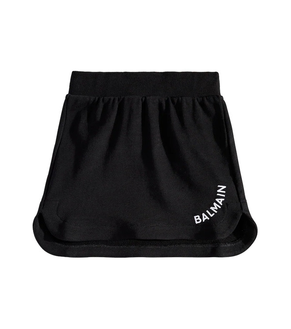  Balmain Kids Balmain Kids Logo Cotton-blend Jersey Skirt 