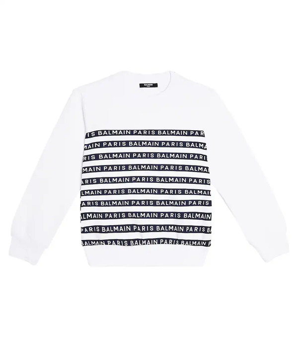  Balmain Kids Balmain Kids Logo Cotton Jersey Sweatshirt 