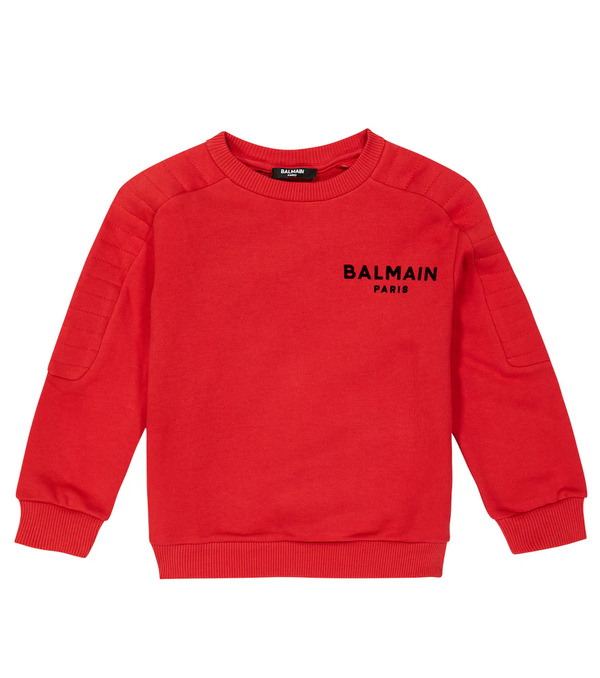  Balmain Kids Balmain Kids Logo Cotton Jersey Sweatshirt 