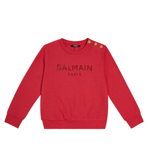  Balmain Kids Balmain Kids Logo Cotton Jersey Sweatshirt 