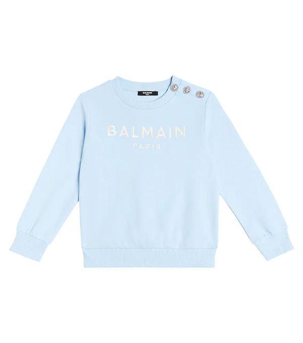  Balmain Kids Balmain Kids Logo Cotton Jersey Sweatshirt 