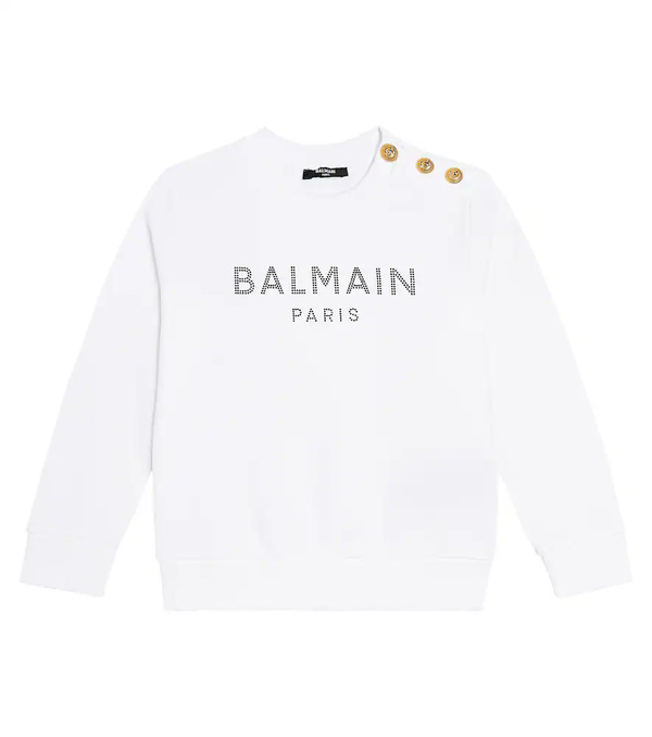  Balmain Kids Balmain Kids Logo Cotton Jersey Sweatshirt 