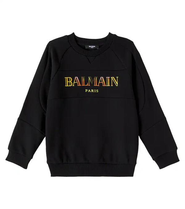  Balmain Kids Balmain Kids Logo Cotton Jersey Sweatshirt 