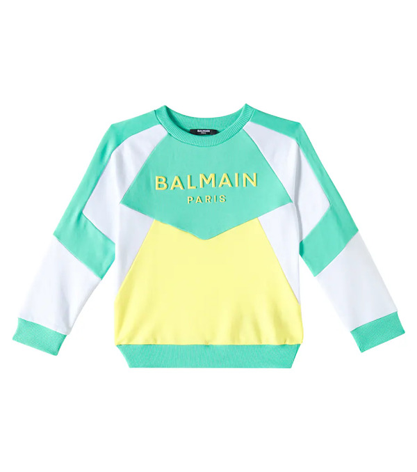  Balmain Kids Balmain Kids Logo Printed Cotton Jersey Sweatshirt 