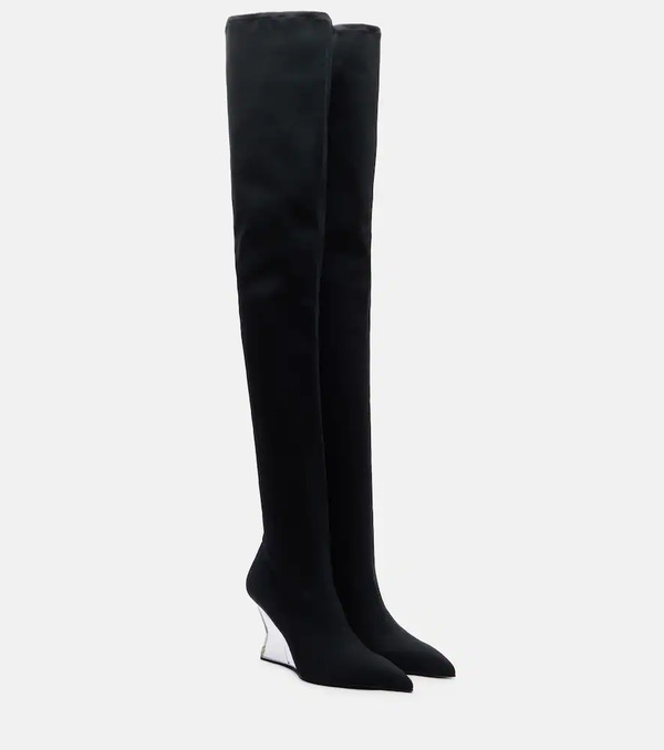  Balmain Balmain Knitted Wedge Over-the-knee Boots 