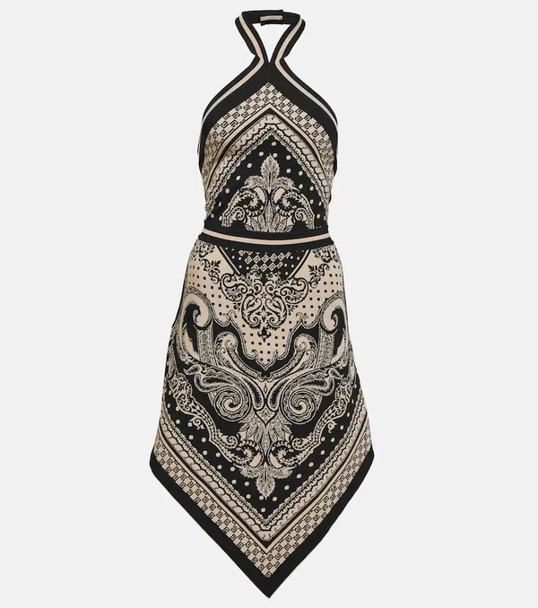  Balmain Balmain Paisley Jacquard Halterneck Midi Dress 