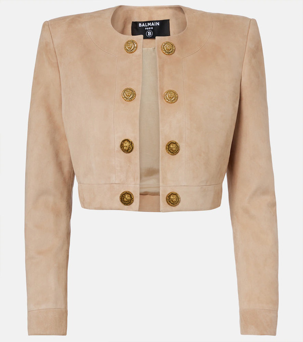  Balmain Balmain Suede Cropped Jacket 