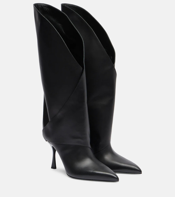  Balmain Balmain Twist 95 Leather Knee-high Boots 