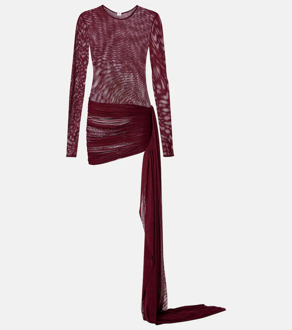  Bananhot Bananhot Aiden Draped Sheer Jersey Minidress 