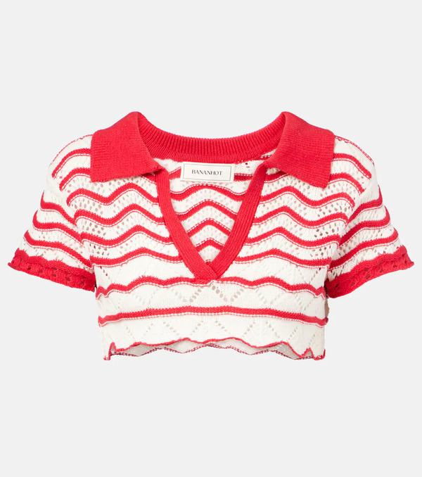  Bananhot Bananhot Coco Cropped Cotton-blend Crochet Top 