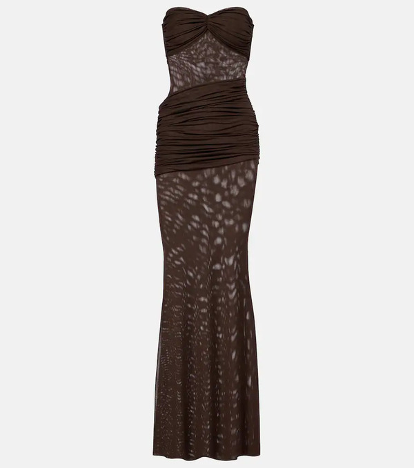  Bananhot Bananhot Erica Ruched Strapless Maxi Dress 