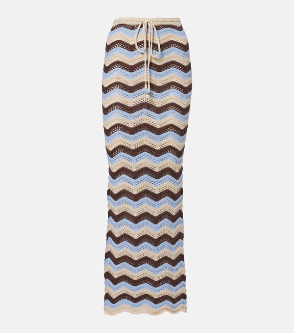  Bananhot Bananhot Helena Open-knit Cotton-blend Maxi Skirt 