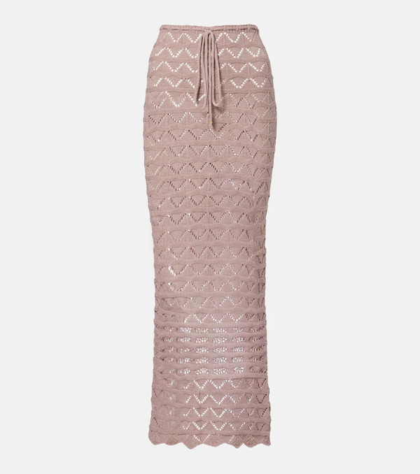 Bananhot Bananhot Helena Open-knit Cotton-blend Maxi Skirt 