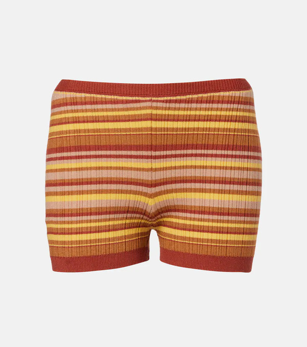  Bananhot Bananhot Jack Ribbed-knit Striped Shorts 